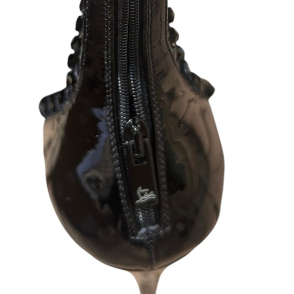 CHRISTIAN LOUBOUTIN Kate Max Crystal-Embellished Patent-Leather Mesh Ankle Boots - Picture 10 of 16